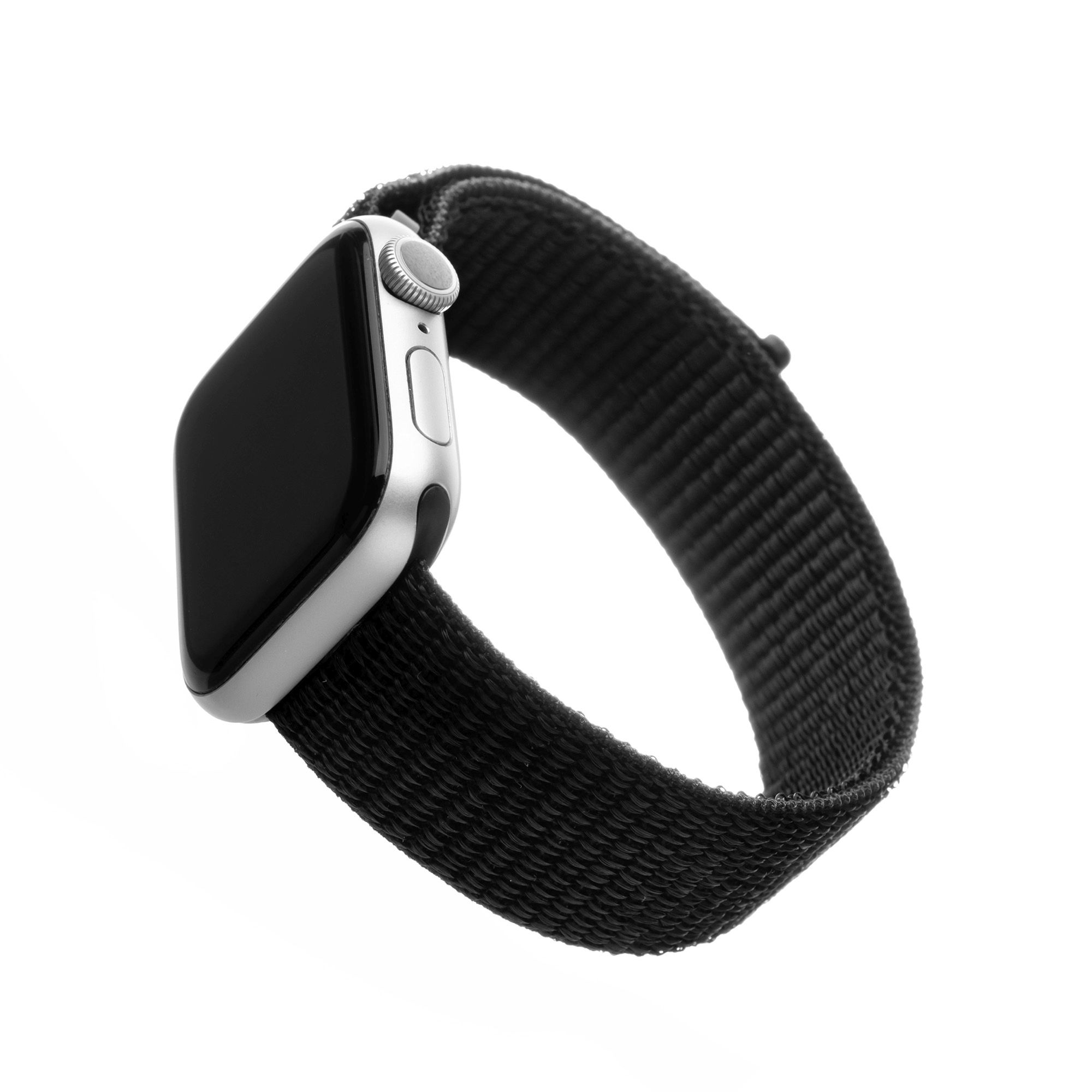 Nylonový řemínek FIXED Nylon Strap pro Apple Watch 42/44/45/49mm, černý FIXNST-434-BK