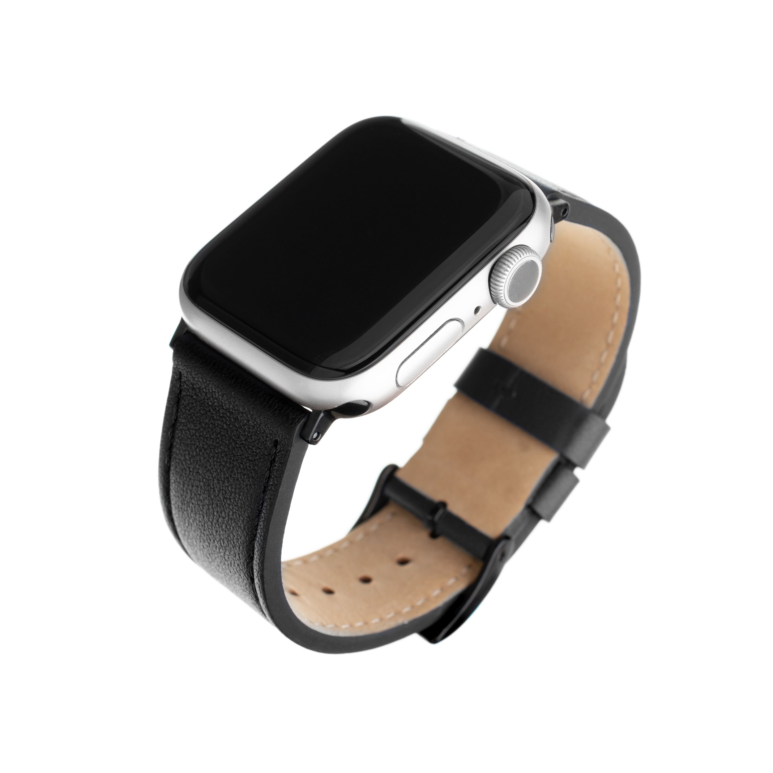Kožený řemínek FIXED Leather Strap pro Apple Watch 42/44/45/49mm, černý