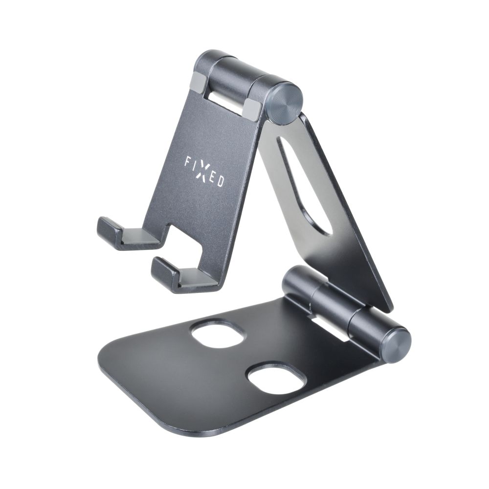 Hliníkový stojánek FIXED Frame Phone na stůl pro mobilní telefony, space gray