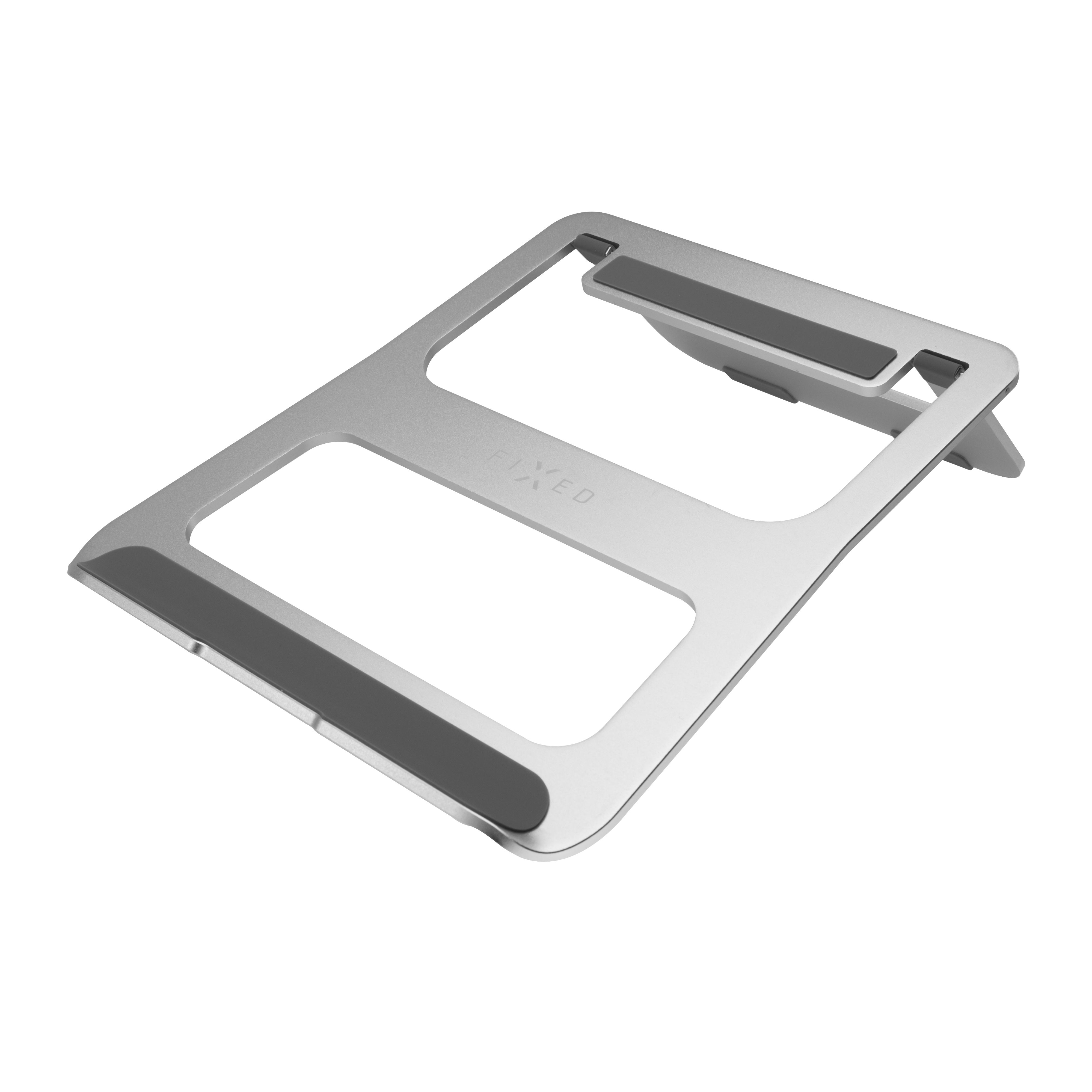 Hliníkový stojánek FIXED Frame BOOK na stůl pro notebooky, stříbrný