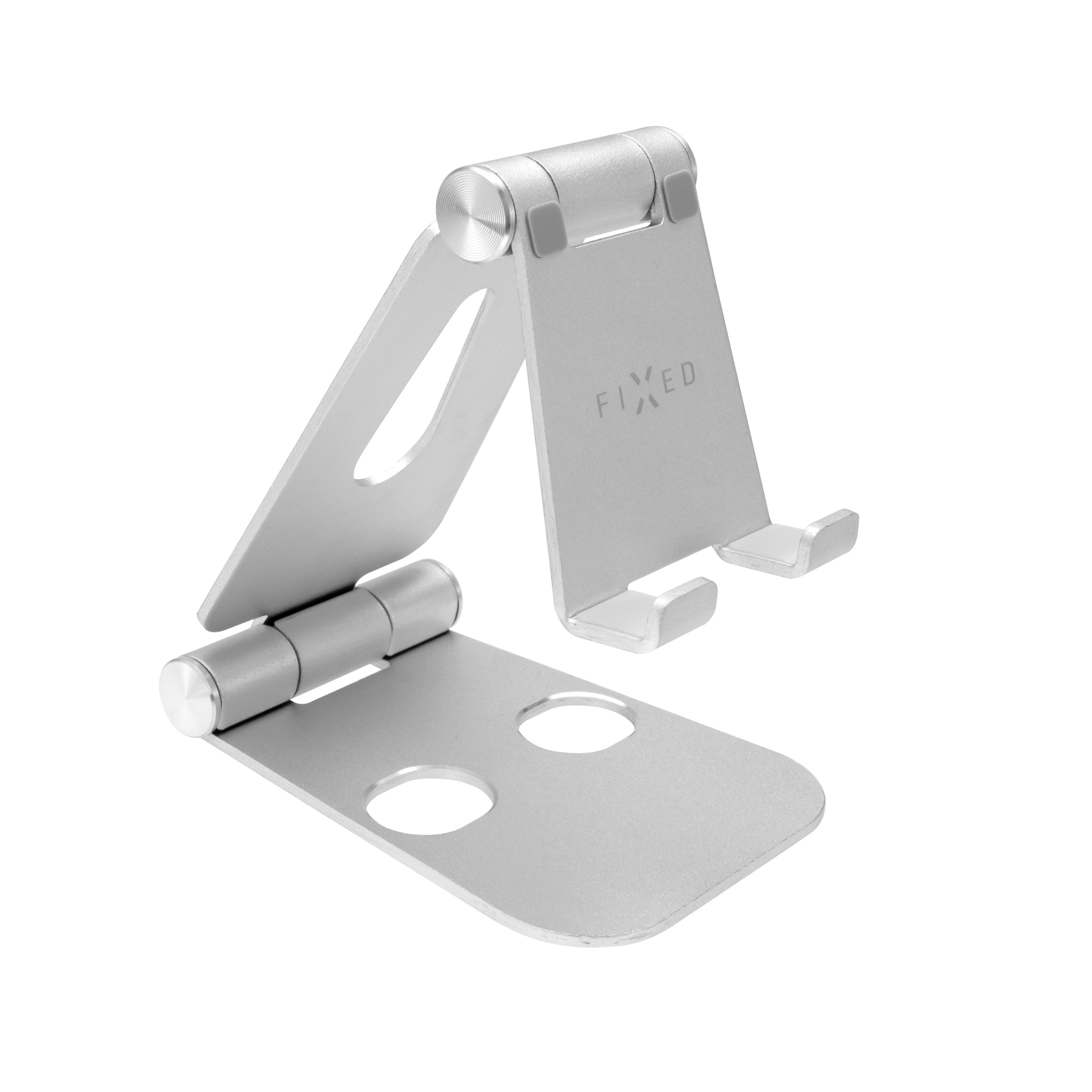 Hliníkový stojánek FIXED Frame PHONE na stůl pro mobilní telefony, stříbrný