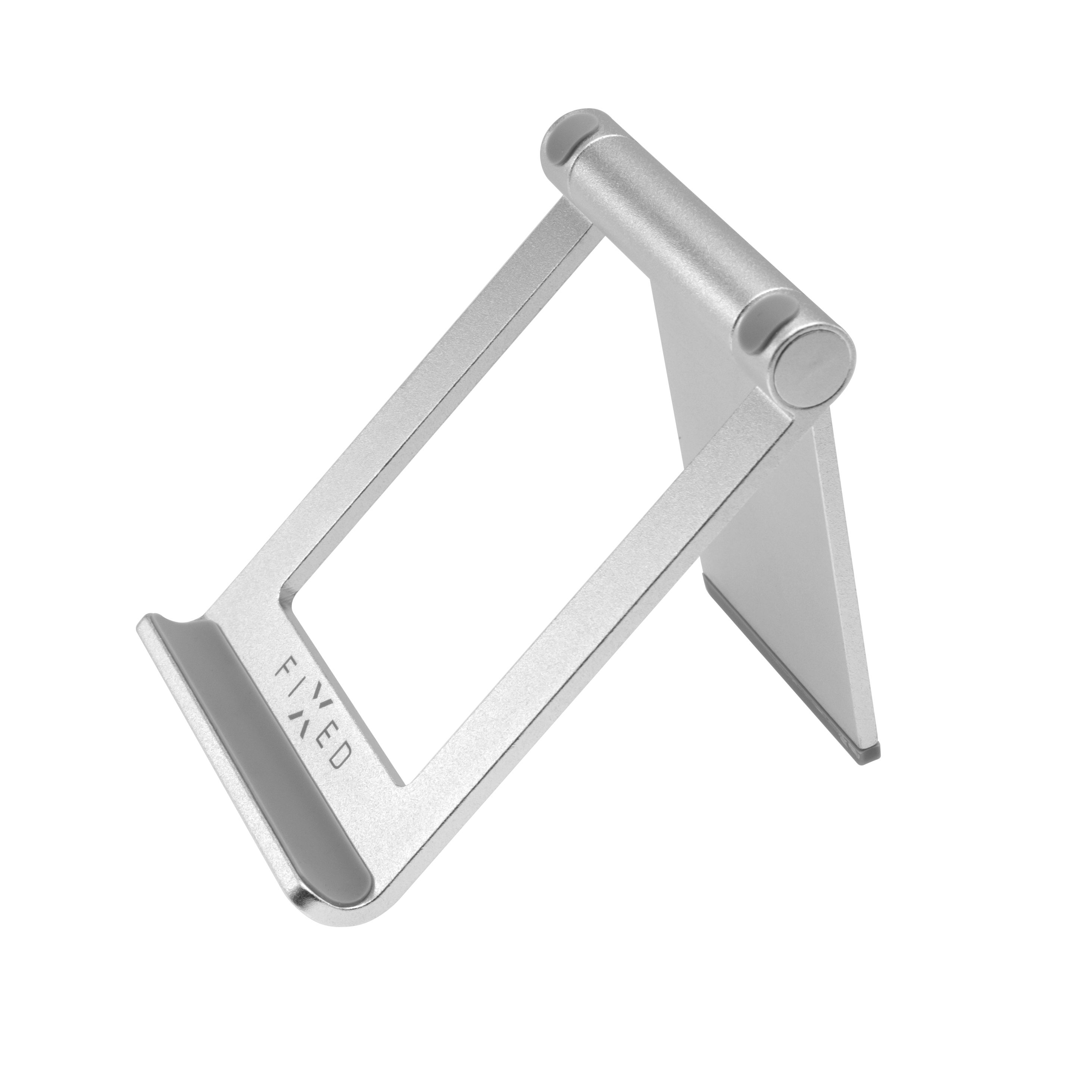 Hliníkový stojánek FIXED Frame TAB na stůl pro mobilní telefony a tablety, stříbrný