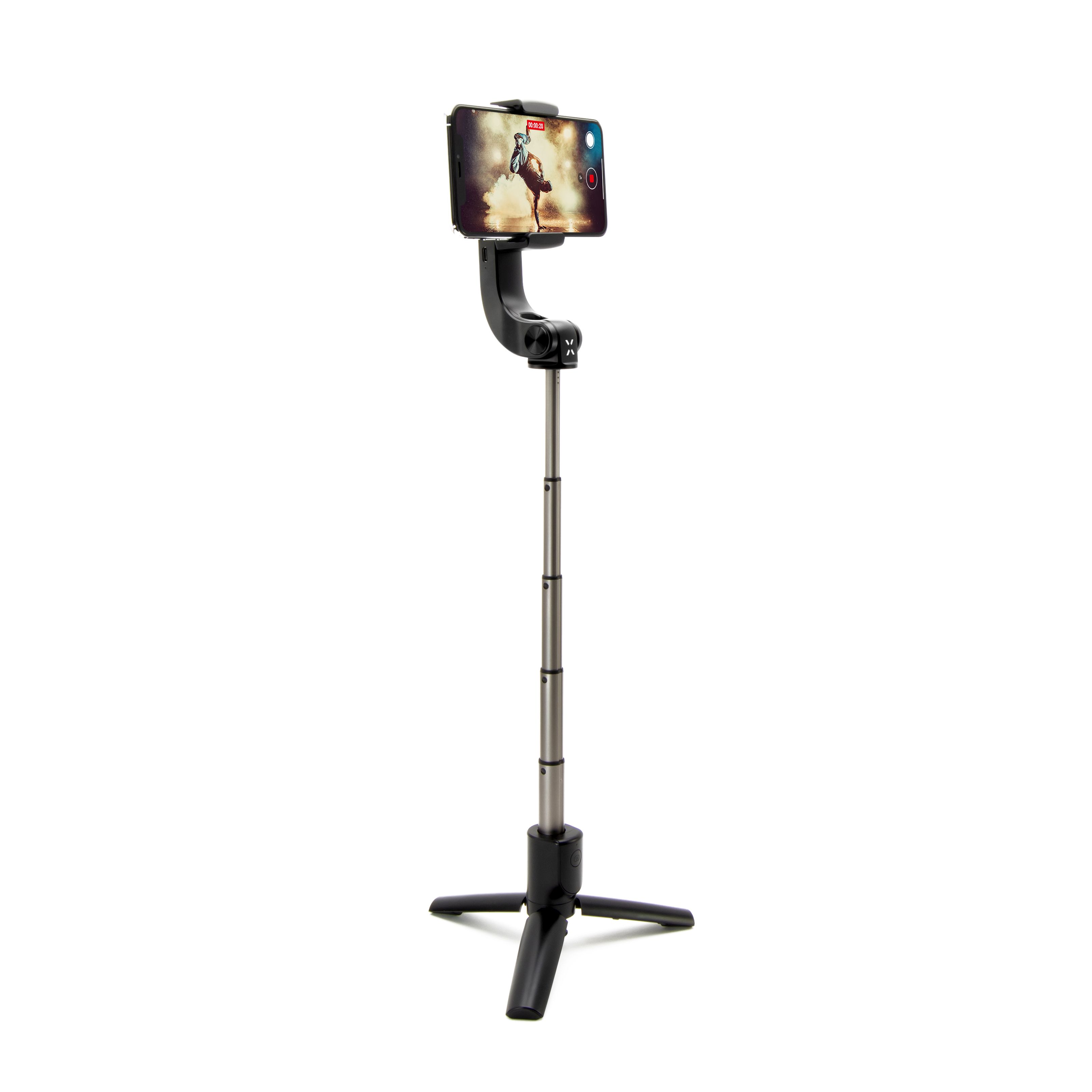 Selfie tripod se stabilizátorem a dálkovou spouští FIXED Snap Action, černý
