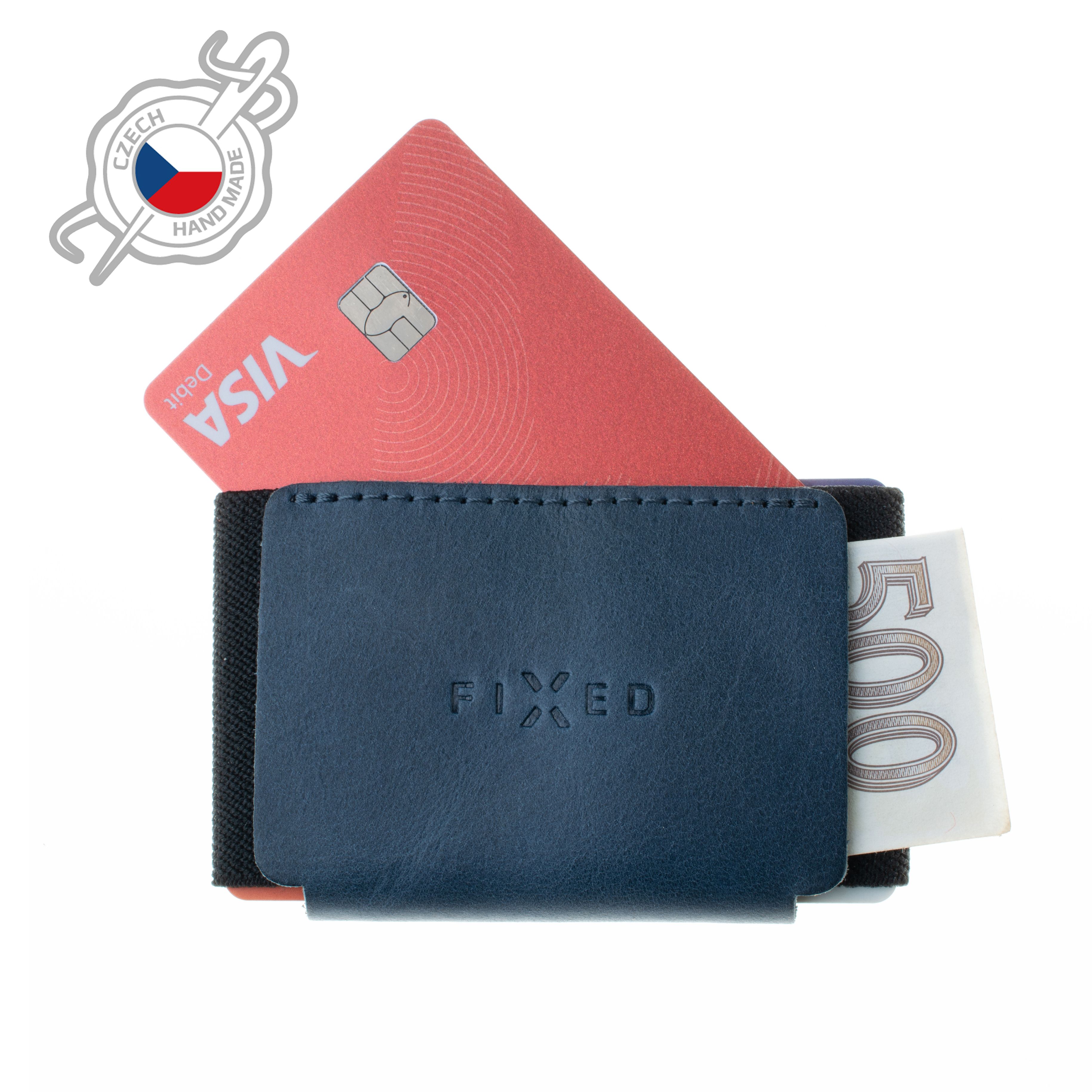 Kožená peněženka Tiny Wallet z pravé hovězí kůže, modrá