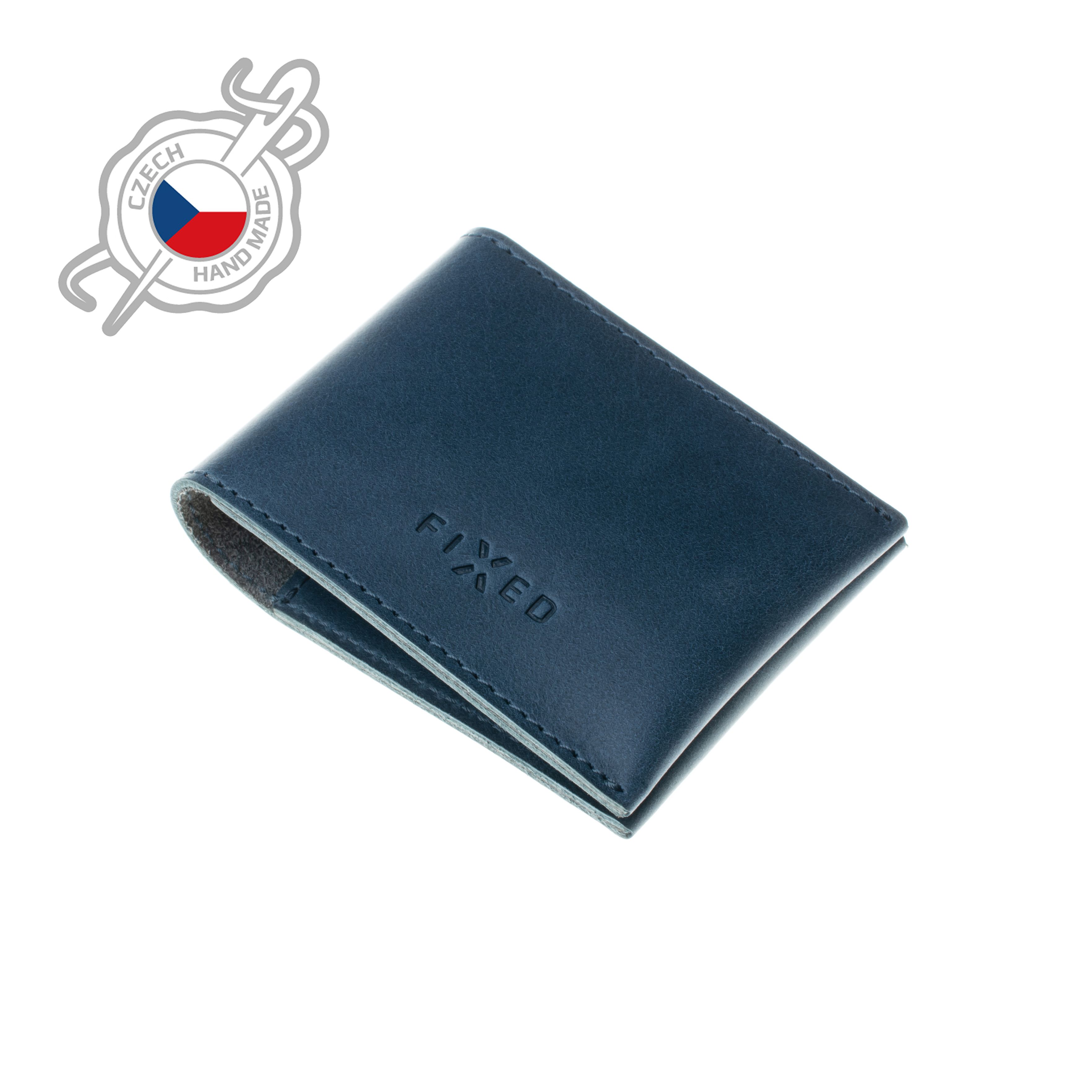 Kožená peněženka Wallet z pravé hovězí kůže, modrá