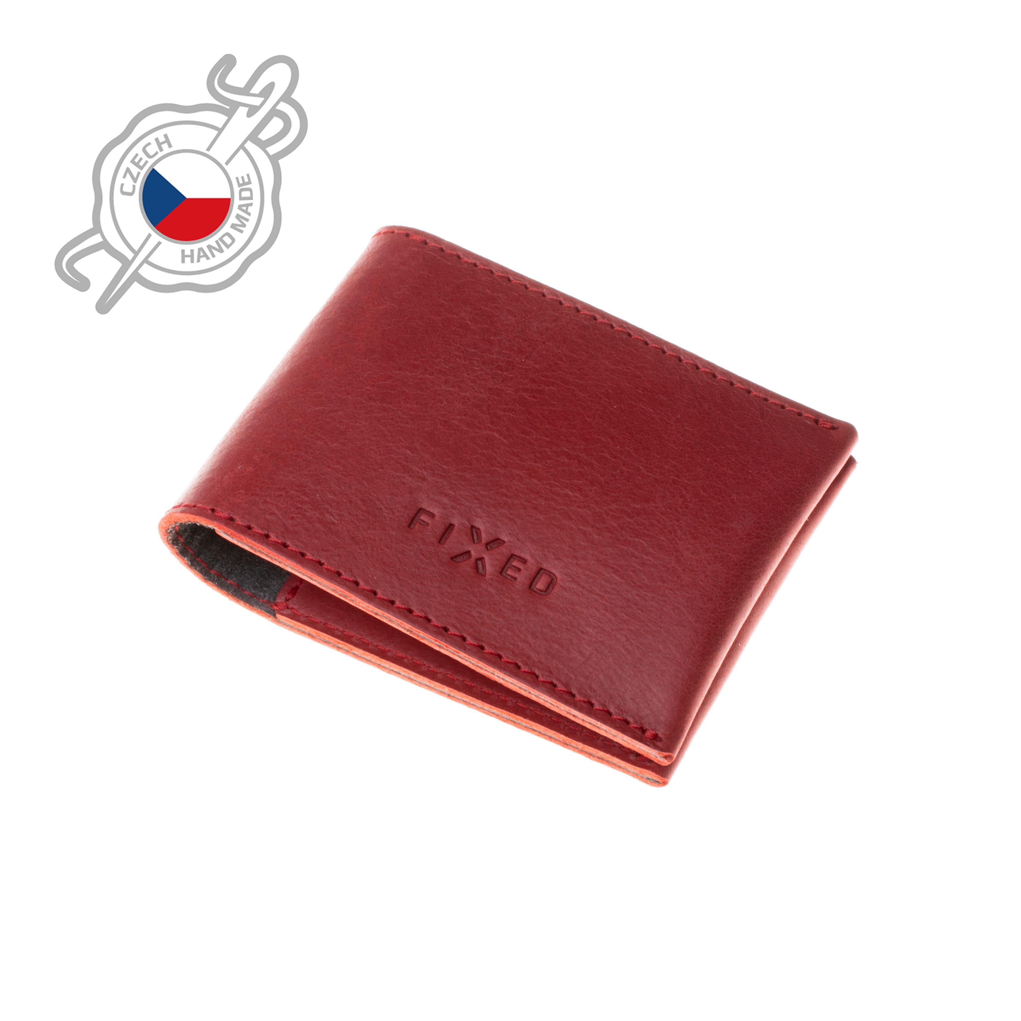 Kožená peněženka Wallet z pravé hovězí kůže, červená