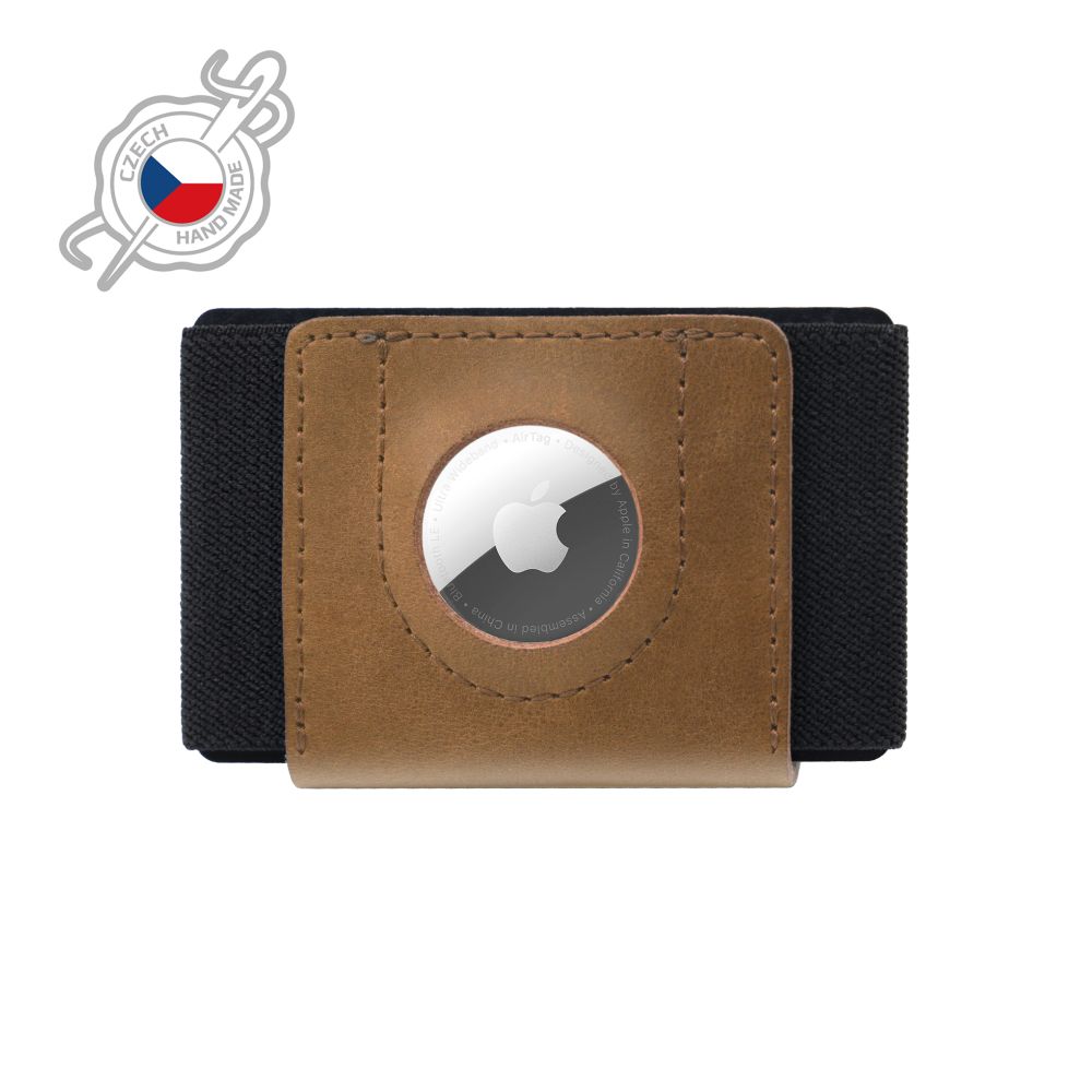 Kožená peněženka Tiny Wallet for AirTag z pravé hovězí kůže, hnědá