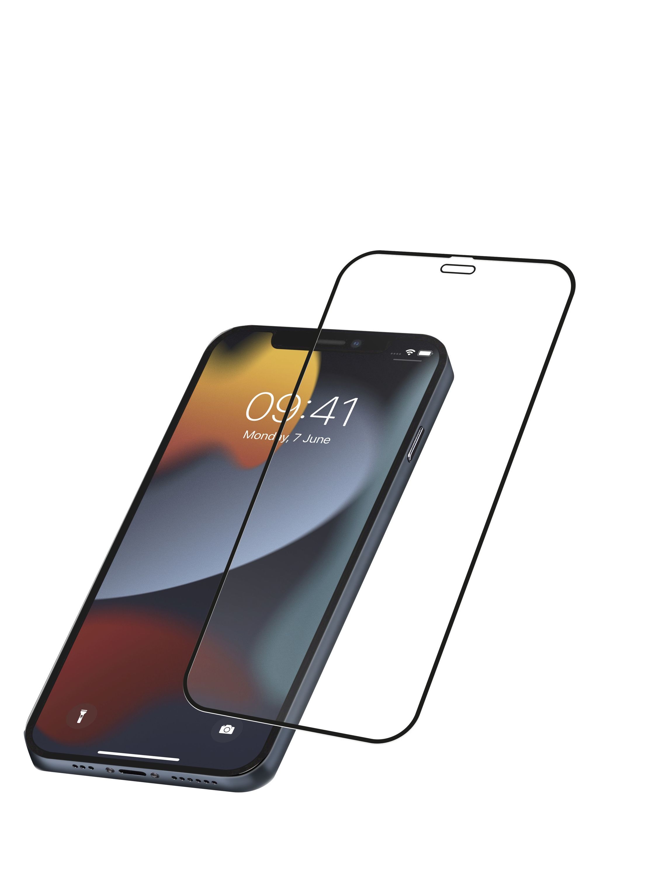 Ochranné tvrzené sklo pro celý displej CAPSULE pro Apple iPhone 13 / 13 Pro, černé