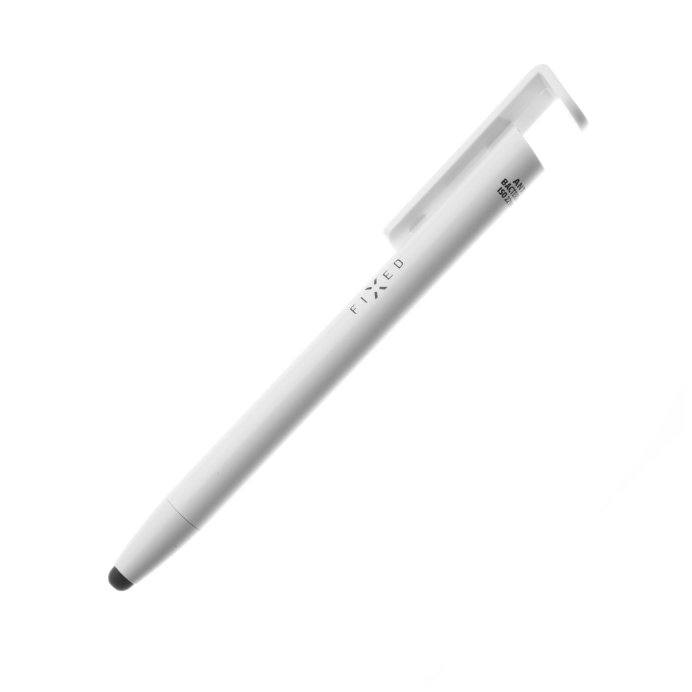 Propiska 3v1 se stylusem a stojánkem Pen, antibakteriální povrch, bílé