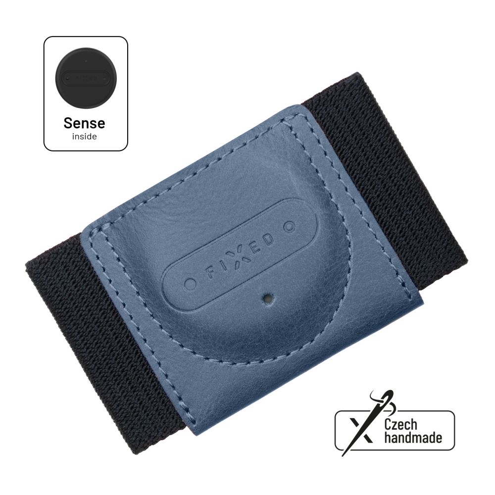 Kožená peněženka Sense Tiny Wallet se smart trackerem Sense, modrá