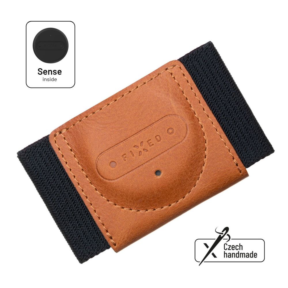 Kožená peněženka Sense Tiny Wallet se smart trackerem Sense, hnědá