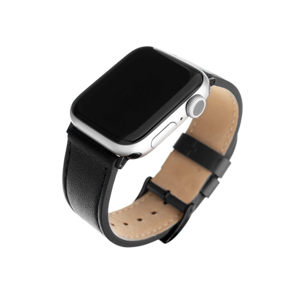 Kožený řemínek Leather Strap pro Apple Watch 38/40/41 mm, černý