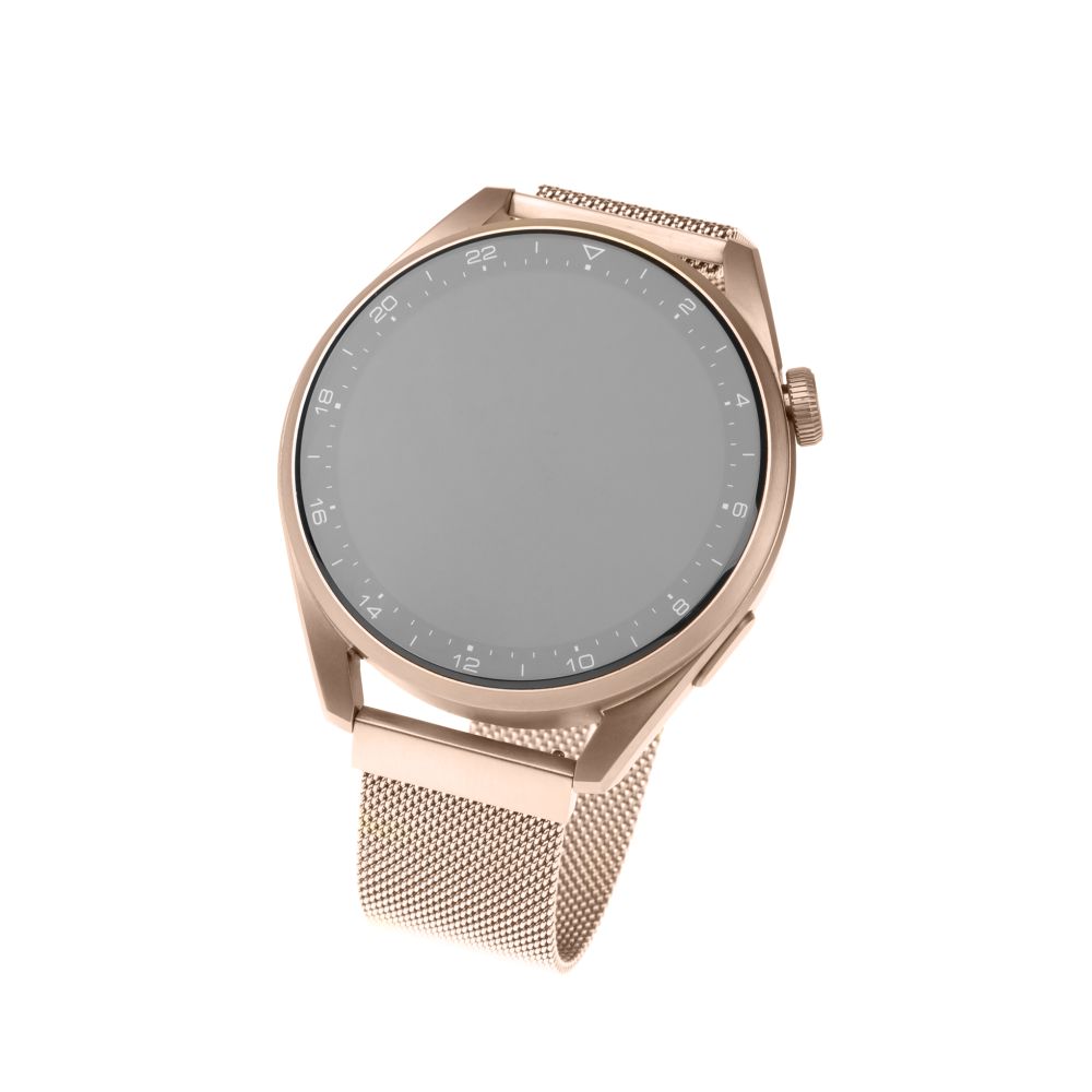 Síťovaný nerezový řemínek Mesh Strap s Quick Release 18mm pro smartwatch, růžově zlatý