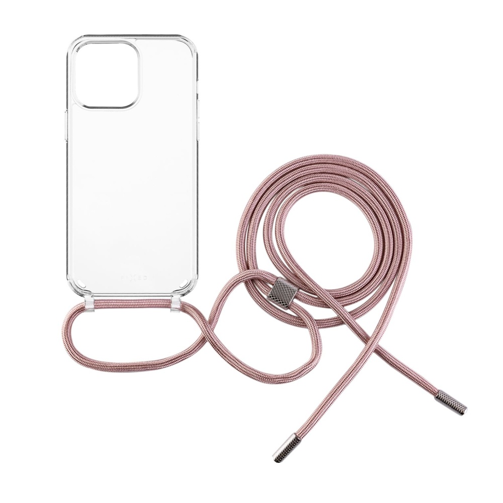 Pouzdro Pure Neck s růžovou šňůrkou na krk pro Apple iPhone 13 Pro