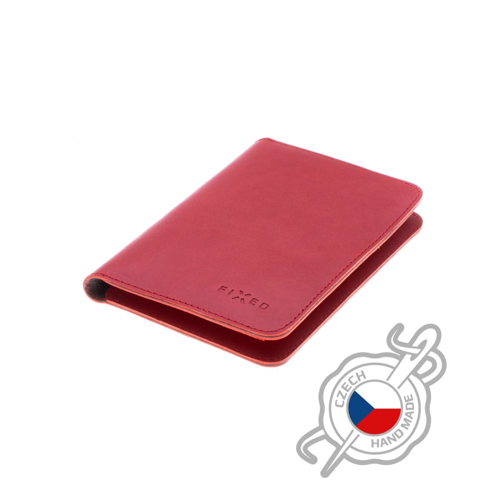 Kožená peněženka Passport, velikost cestovního pasu, červená