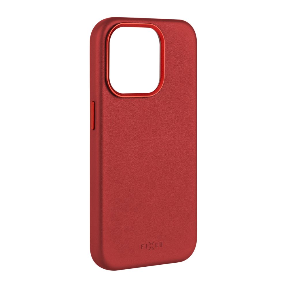 Kožený zadní kryt MagLeather s podporou MagSafe pro Apple iPhone 15 Pro, červený