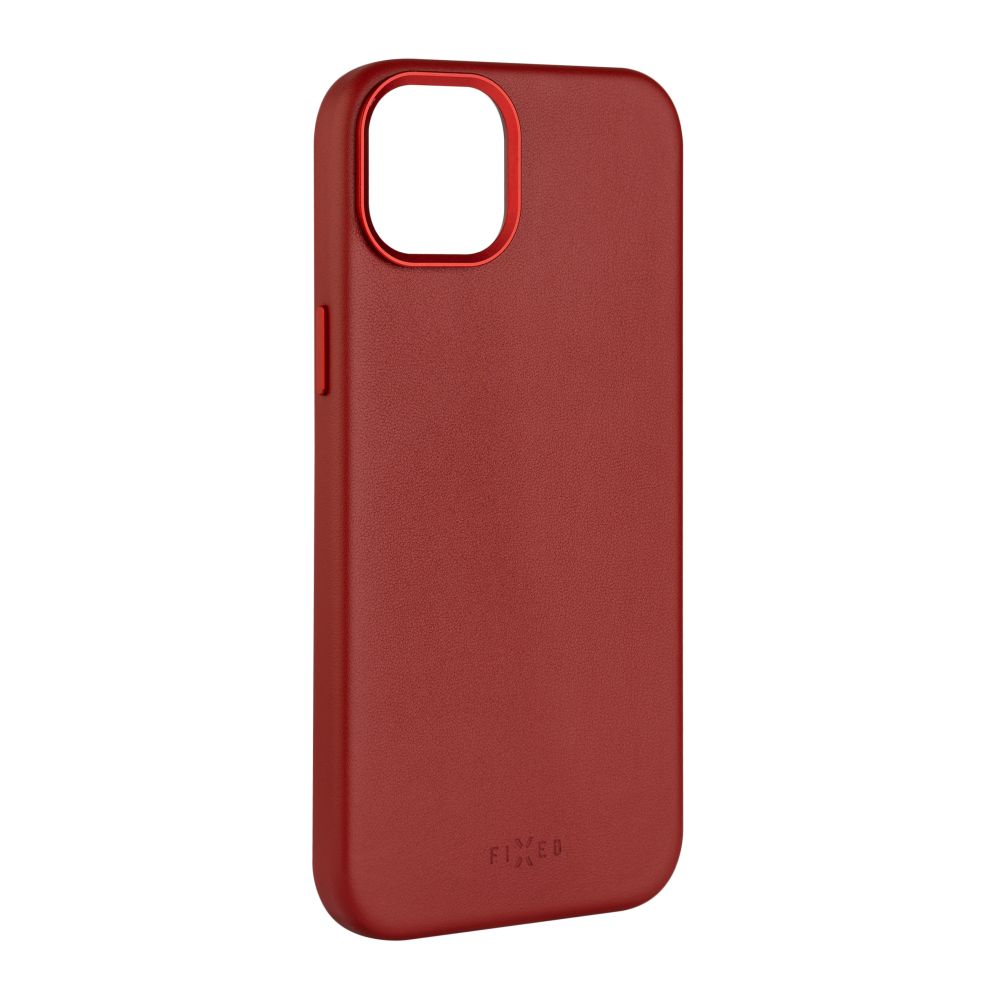 Kožený zadní kryt MagLeather s podporou MagSafe pro Apple iPhone 15 Plus, červený