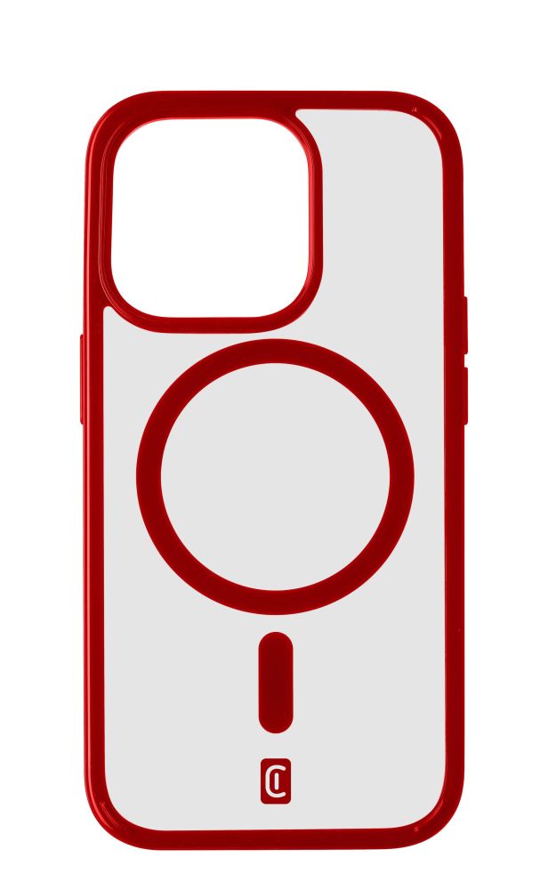 Zadní kryt Pop Mag s podporou Magsafe pro Apple iPhone 15 Pro Max, čirý / červený