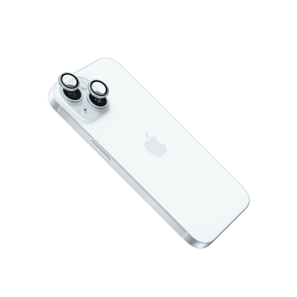 Ochranná skla čoček fotoaparátů Camera Glass pro Apple iPhone 15/15 Plus, světle modrá