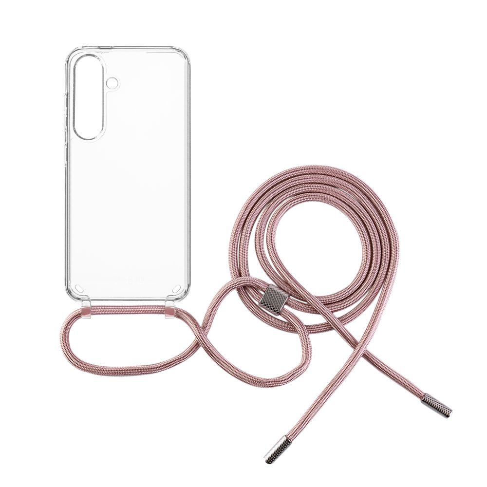 Pouzdro Pure Neck s růžovou šňůrkou na krk pro Samsung Galaxy S24