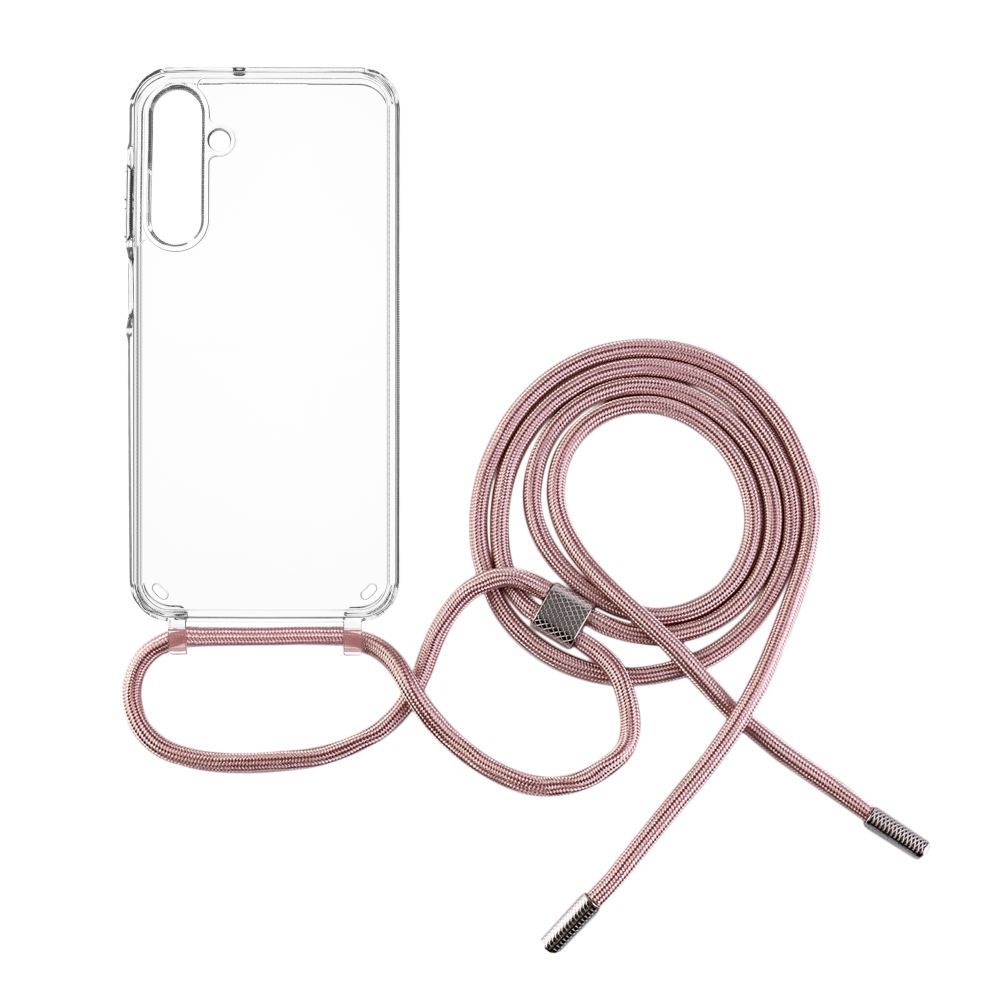 Pouzdro Pure Neck s růžovou šňůrkou na krk pro Samsung Galaxy A25 5G