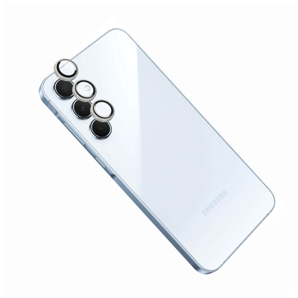 Ochranná skla čoček fotoaparátů Camera Glass pro Samsung Galaxy A55 5G, stříbrná