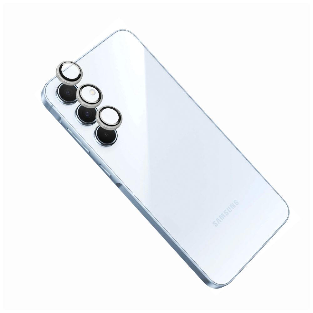 Ochranná skla čoček fotoaparátů Camera Glass pro Samsung Galaxy A15/A15 5G, stříbrná