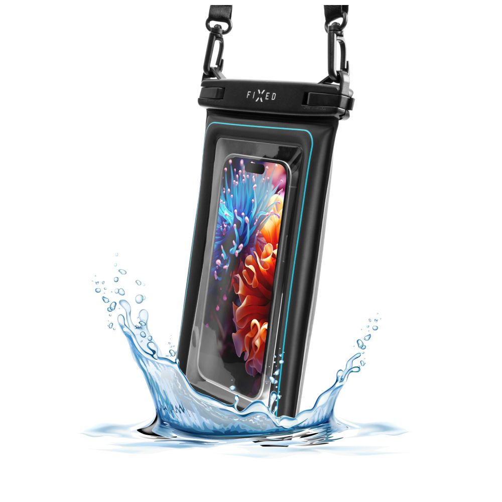 Voděodolné plovoucí pouzdro na mobil Float Max s kvalitním uzamykacím systémem a certifikací IPX8, černá