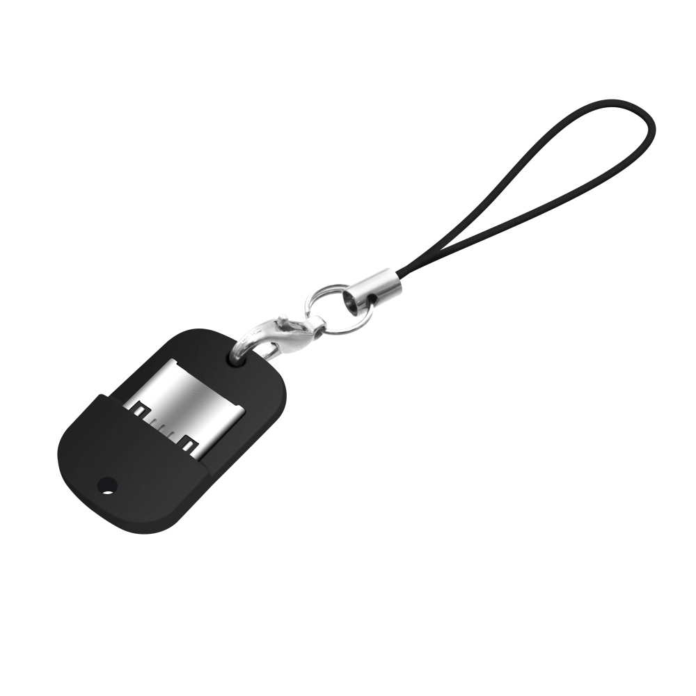 Miniaturní microUSB OTG adaptér pro mobilní telefony a tablety s pouzdrem, USB 2.0, černý