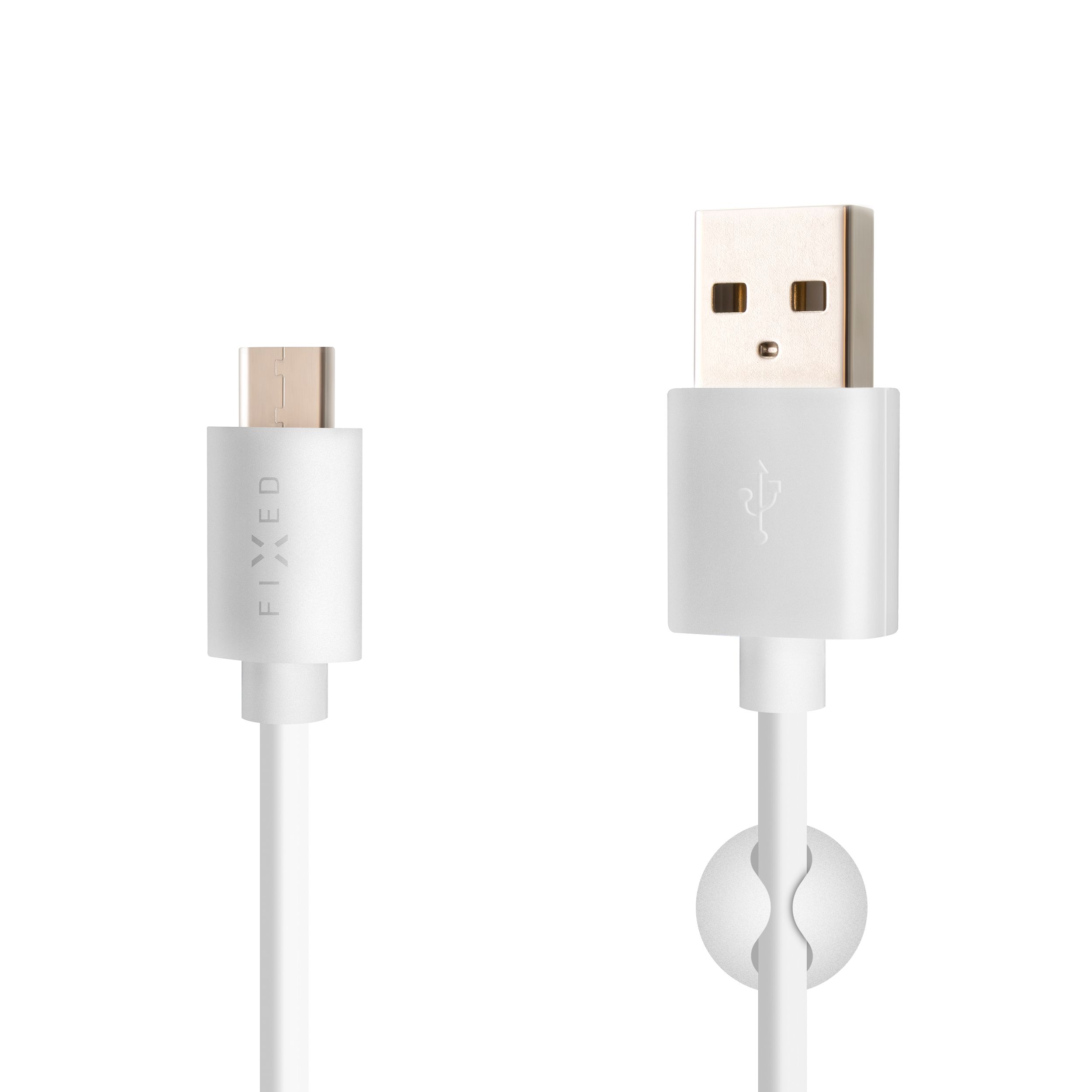 Dlouhý datový a nabíjecí kabel s konektory USB/USB-C, USB 2.0, 2 metry, bílý