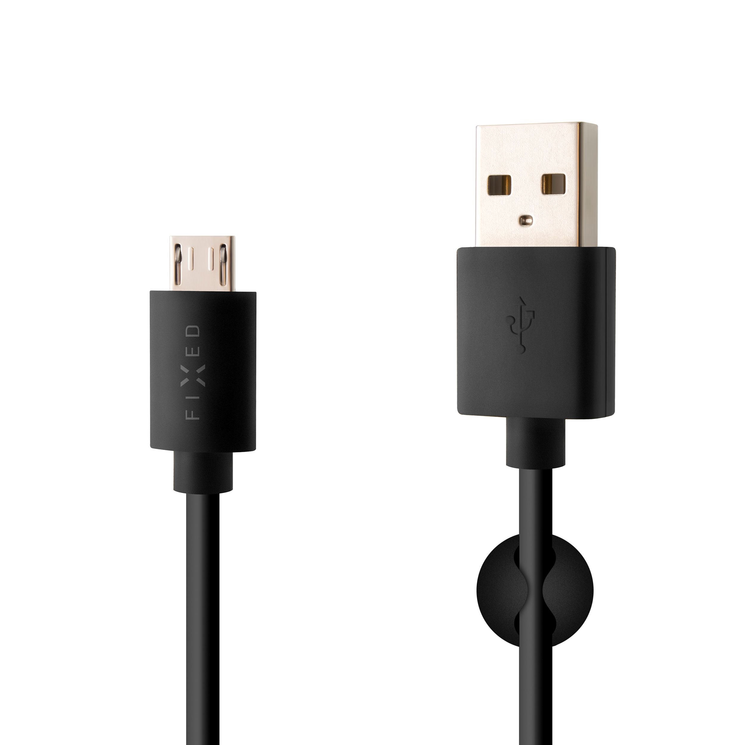 Dlouhý datový a nabíjecí kabel s konektory USB/micro USB, 2 metry, černý