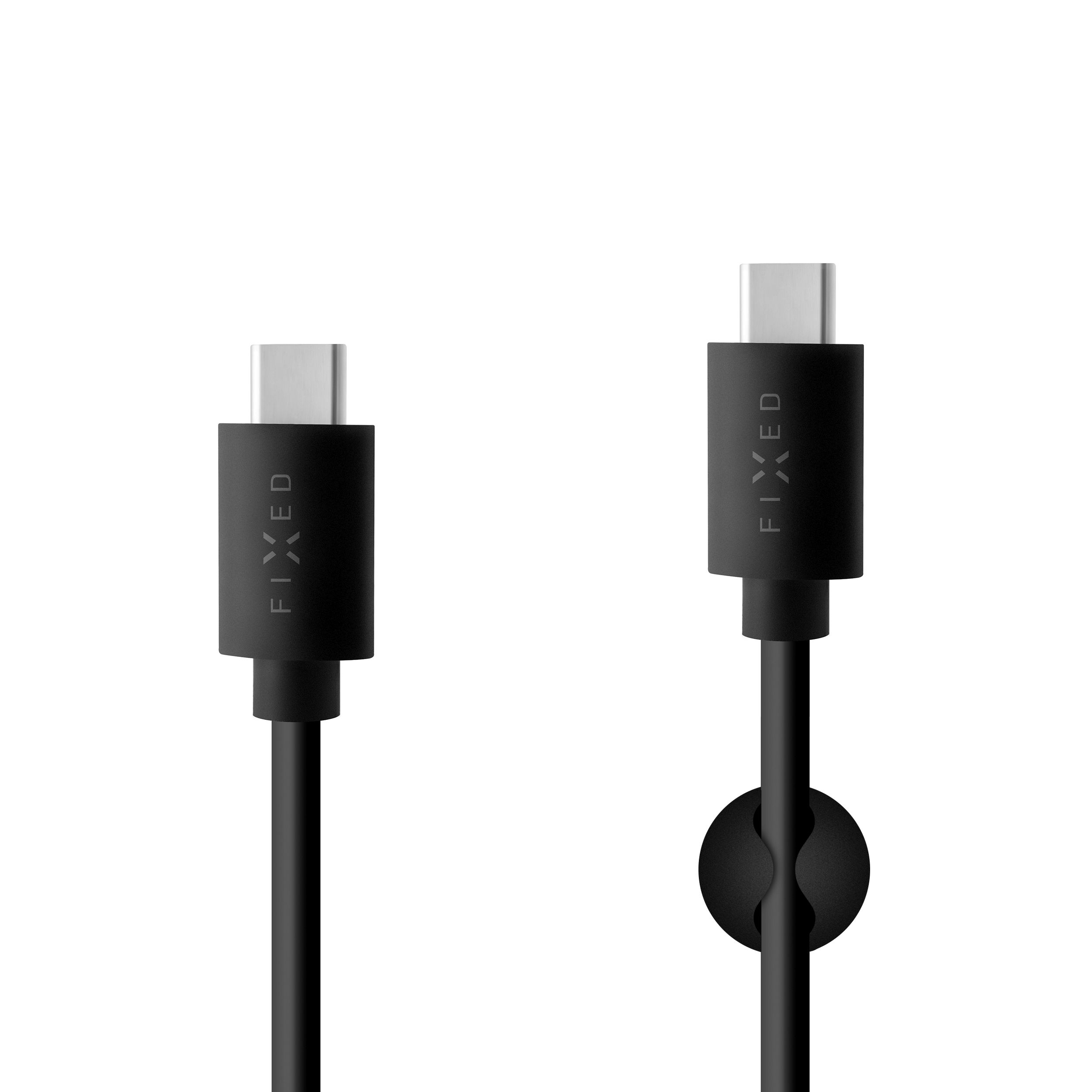 Datový a nabíjecí kabel s konektory USB-C/USB-C a podporou PD, 1 metr, USB 2.0, 60W, černý