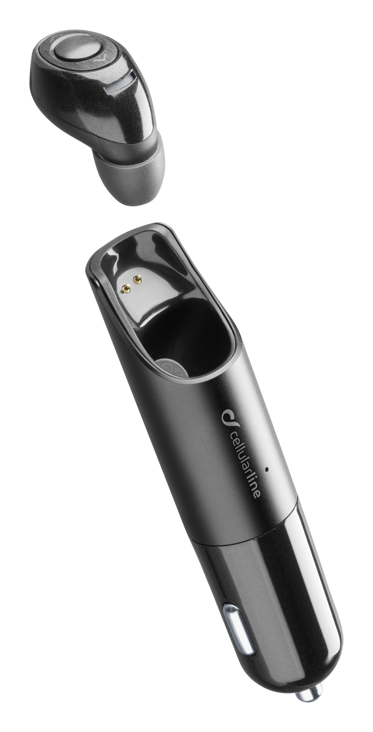 Bluetooth mono headset Mini s nabíjecí základnou, 2 x USB port, černý