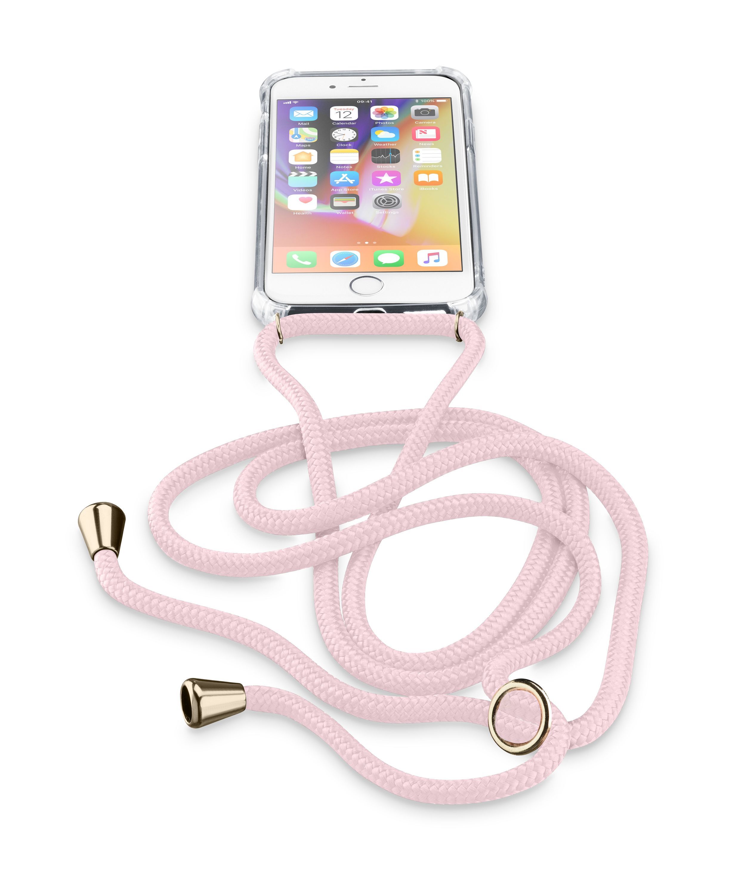 Transparentní zadní kryt Neck-Case s růžovou šňůrkou na krk pro Apple iPhone 7/8/SE (2020/2022)