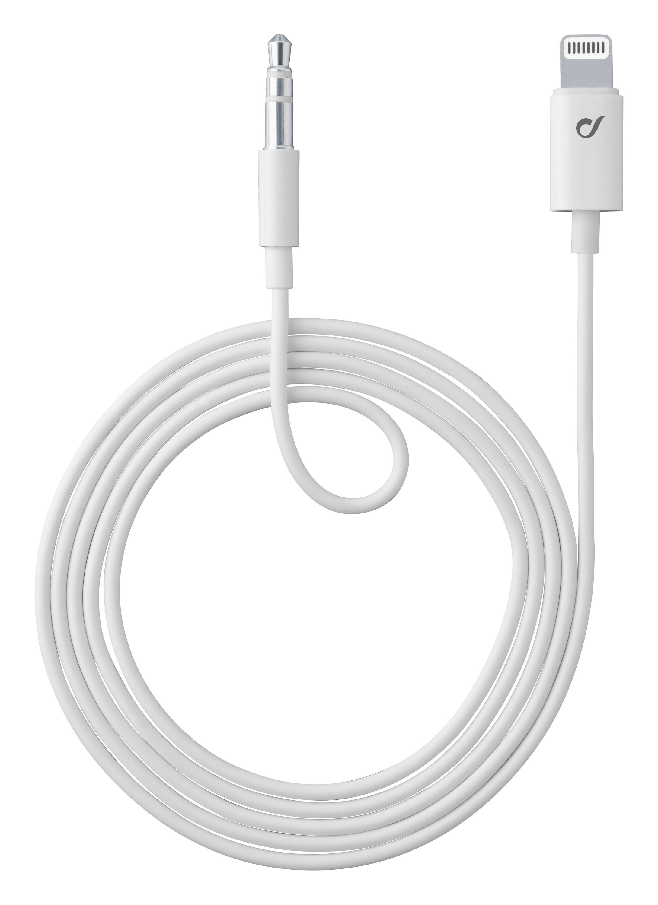 Audio kabel Aux Music Cable, konektory Ligtning + 3,5 mm jack, MFI certifikace, bílý