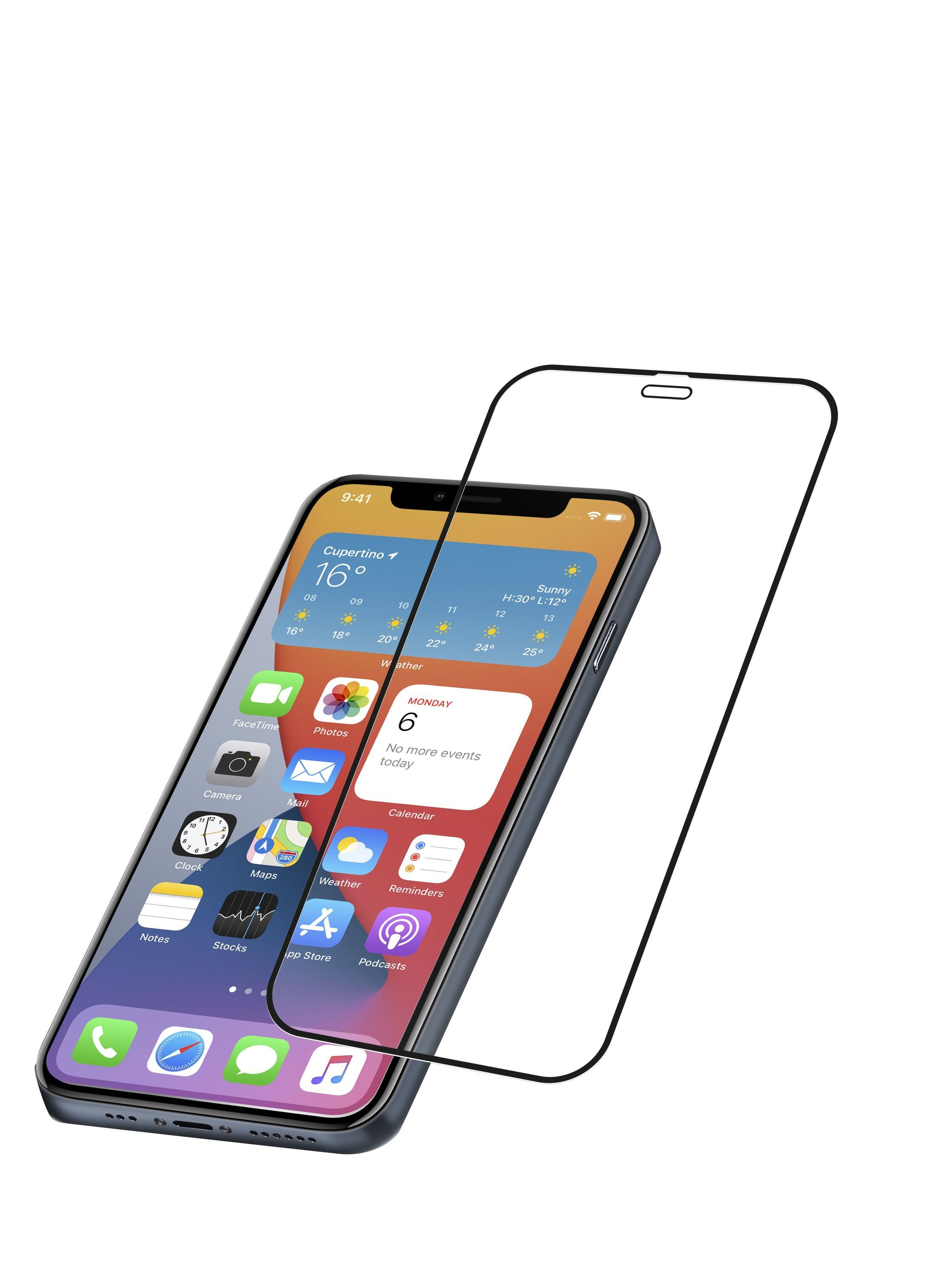 Ochranné tvrzené sklo pro celý displej CAPSULE pro Apple iPhone 12 mini, černé