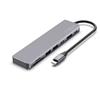 7-portový hliníkový USB-C FIXED HUB Card pre notebooky a tablety, sivý