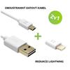 FIXED 2-in-1 charging kit for recharging-Double-sided microUSB data cable + Lightning reduction, white