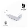 FIXED USB-C Travel Charger 18W+ USB-C/Lightning Cable, white