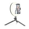 Tripod CellularLine Selfie Ring s LED osvetlením pre selfie fotky a videá, čierny