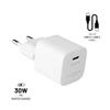 FIXED Mini Travel Charger 30W + USB-C/USB-C Cable, white