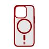 Zadní kryt Cellularline Pop Mag s podporou Magsafe pro Apple iPhone 15 Pro Max, čirý / červený