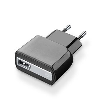 C CellularLine Reiseladegerät mit USB-Ausgang, 2A/10W, schwarz