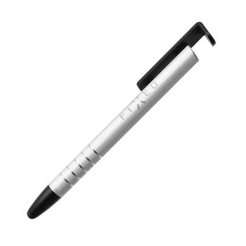 P3 im Stift mit Stift für Touchscreens und FIXED Pen Stand, silber