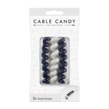 Cable Organizer Cable Candy Kleine Schlange, 3 Stück, schwarz und weiß