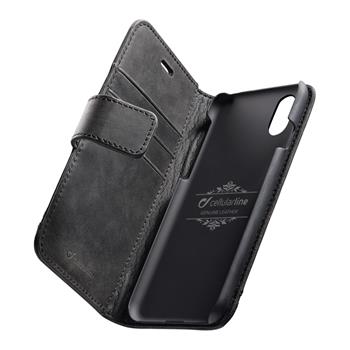 Premium Supreme Leather Book Case for Apple iPhone X/XS, Black
