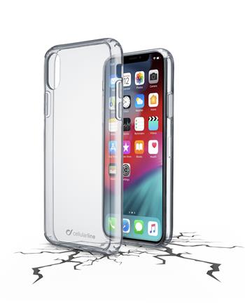 Back clear cover with protective frame Cellularline CLEAR DUO for Apple iPhone XS Max