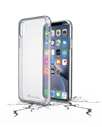 Back clear cover with protective frame Cellularline CLEAR DUO for Apple iPhone XR