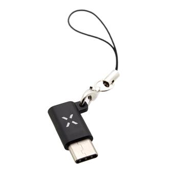 Redukce FIXED Link pre nabíjanie a dátový prenos z microUSB na USB-C, čierna