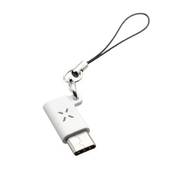 Redukce FIXED Link pre nabíjanie a dátový prenos z microUSB na USB-C, biela